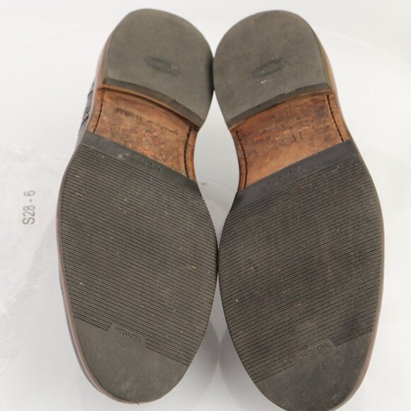 Stacy Adams Mens Oxford Size 9.5 D Black Leather Wingtip Brogue Derby Dress Shoe - Picture 8 of 12